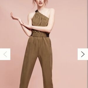 Maeve Olive One-Shoulder Jumpsuit